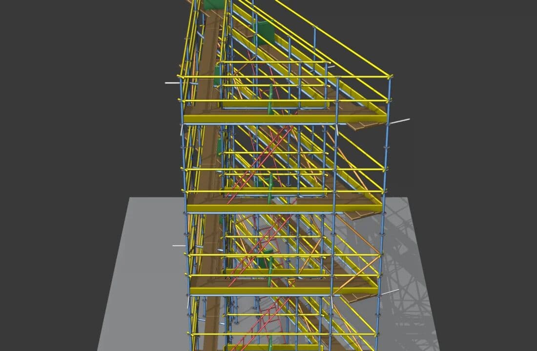 U-shape scaffold · 4 storeys